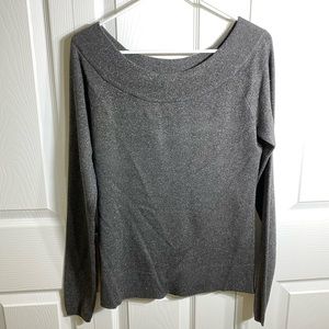 White House Black Market grey/silver sparkly sweater